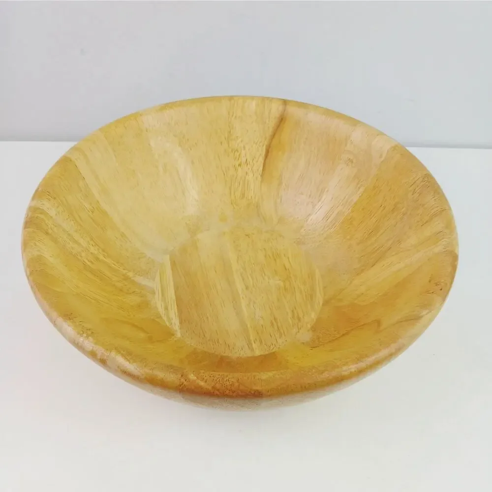 Dansk VTG Blonde Wood Serving / Salad Bowl – Danish Modern MCM Stamped Malaysia